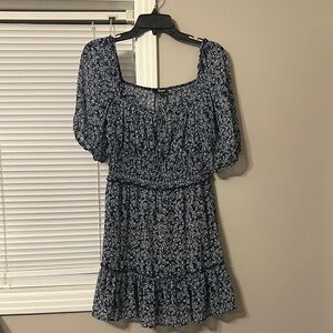 Trixxi Blue and White Ruffled Tiered Sundress